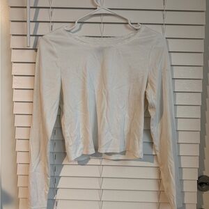 Wild Fable White Long Sleeve Top with Lace Neckline